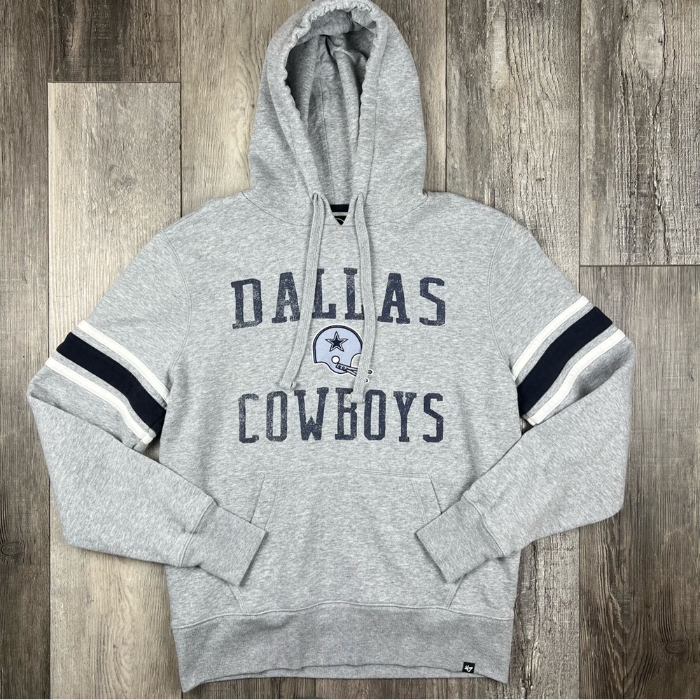 Dallas Cowboys 47 Brand Gray Pullover Hoodie Sweater NFL Football Size Men Small